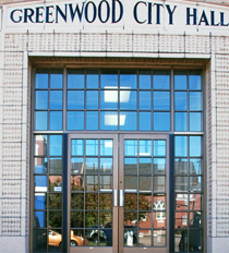 Greenwood City Hall front doors